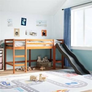 VidaXL Lit mezzanine d'enfants sans matelas 80x200 cm bois pin massif, lit mezzanine, lit mezzanine avec &eacute;chelle, cadre de lit mezzanine