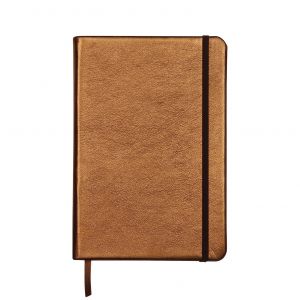 Clairefontaine 400102C - Carnet Cuiris&eacute; A5, 144p./72 feuilles 90 g/m&sup2; broch&eacute;es, couv. rigide coloris brun, lign&eacute;