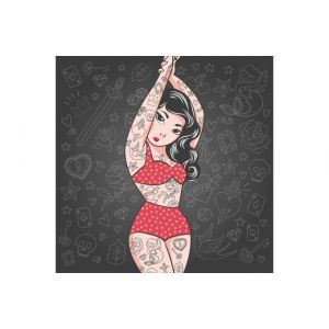 Declikdeco : Tableau Pop Art Fille Tatouee 50X50 CHARLOTTE