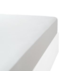 Linandelle Drap housse jersey extensible en coton blanc 180x200 cm