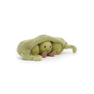 Jellycat Peluche amuseable pea in a pod - l: 10 cm x l : 26 cm x h: 9 cm