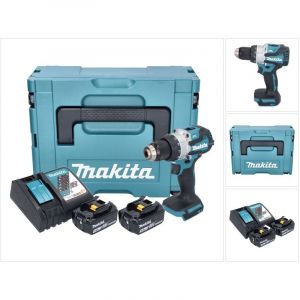 Makita DHP 489 RFJ Perceuse-visseuse à percussion sans fil 18 V 73 Nm Brushless + 2x batterie 3,0 Ah + chargeur + Makpac