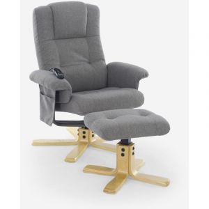 Le Roi Du Relax - Fauteuil relax ergonomique massant chauffant avec repose-pieds Nairo