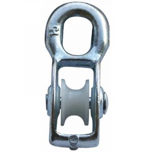 Cyclingcolors 1x Poulie acier avec galet nylon pour câble 8mm universelle charge 250kg guide mobile coinceur descendeur corde