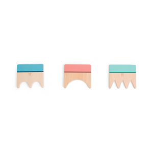 Bs Toys Outils &agrave; Motifs en Sable en Bois &ndash; Jouet &eacute;ducatif pour Enfants, Set de 3 Peignes cr&eacute;atifs de Plage, Jeu sensoriel, d&eacute;veloppement de la motricit&eacute; & Imagination &ndash; GA510