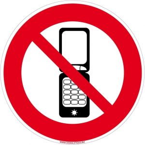Signal&eacute;tique.biz France - Panneau T&eacute;l&eacute;phone Interdit. Signalisation Interdiction T&eacute;l&eacute;phone. Sticker Interdiction de T&eacute;l&eacute;phoner, Panneau PVC, Alu - Diam&egrave;tre 125 mm - Aluminium 2 mm - Aluminium 2 mm -