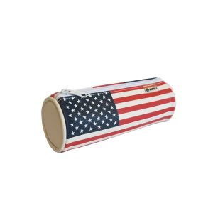 Image de Viquel Trousse scolaire USA avec drapeau Etats Unis - Matière soft - Fermeture zippée