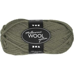 Creotime CC Hobby pelote de laine Melbourne, L: 92 m, vert foncé, 50gr- Fils