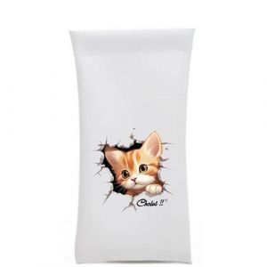 Etui a lunettes Taperso blanc avec motif chat chalut