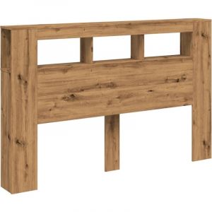 VidaXL Tête De Lit À Led Chêne Artisanal 160x18,5x103,5 Cm