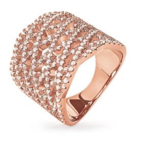 Folli Follie Bague En Acier Inoxydable - 3r17s006rc - Rose - Taille 52 - Femme