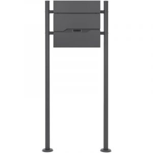 Boîte aux lettres avec support boîte postale anthracite sur pieds avec 2 clés