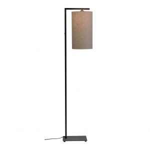 Image de It's About Romi Lampadaire noir avec abat-jour taupe H160cm