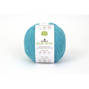 Dmc Fil De Coton Recyclé Eco Vita Pour Tricot Et Crochet - 100gr 187 Bleu Turquoise