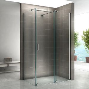 NAPOLI Cabine de douche 90x140 cm coulissante (porte 140) verre 8 mm transparent - SANIVERRE