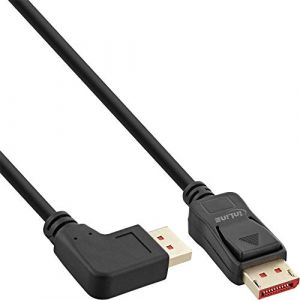 Inline C&acirc;ble DisplayPort 1.4 8K4K coud&eacute; vers la gauche Noir/dor&eacute; 1 m
