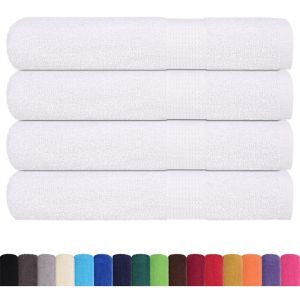 VidaXL Serviettes 4 pcs blanc 100x200 cm 360 g/m&sup2; 100% coton