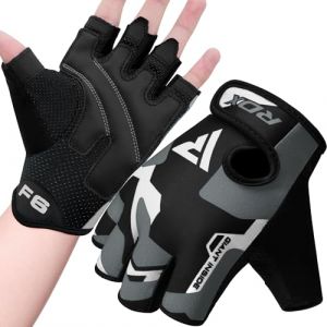 Image de RDX Gants de Fitness Musculation d'haltérophilie D'entraînement, Antidérapant Rembourré Paume Protection Weightlifting Gloves, Cyclisme Aviron Le Sport Levage Poids Gymnastique Suédoise, Homme Femme
