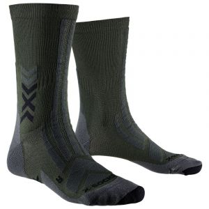 X-Socks Hike Discover Crew - Chaussettes randonnée Dark Sage / Black 45 - 47
