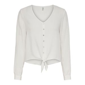 Image de Only Chemisier à manches longues et encolure en V Blanc - Taille 36