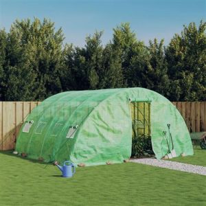 VidaXL Serre avec cadre en acier vert 20 m&sup2; 5x4x2,3 m