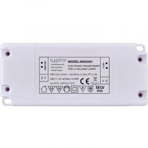 Sygonix SY-6313016 Transformateur halogène 11.5 v/ac 10 - 60 w