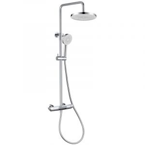 Swiss Aqua Technologies Ensemble bain/douche 3 jets avec mitigeur thermostatique de baignoire + douche de t&ecirc;te + douchette &agrave; main, chrome (SATSSTVK)