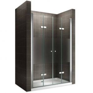 Image de EMMY Porte de douche pliante H 195 cm largeur réglable 76 à 80 cm verre semi-opaque