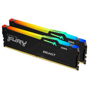 Kingston Fury Beast RGB - 2 x 32 Go (64 Go) - DDR5 6000 MHz - CL30 - Code VITAMINE : -7%
