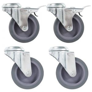 VidaXL 32 pcs Roulettes pivotantes ? trou de boulon 75 mm