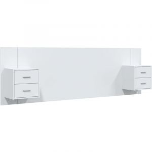 VidaXL Tête de lit avec armoires Blanc Bois d'ingénierie - White