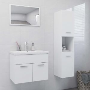 VidaXL Nova - Ensemble de meubles de salle de bain avec miroir et mur mobile mobile meubles différentes couleurs couleur : Blanc