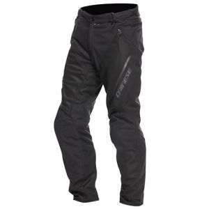 Dainese Drake 2 Super Air Tex Pants, Pantalon de Moto Ventil&eacute;, Tissu, pour la Saison d'Et&eacute;, avec Protecteurs Amovibles, Homme, Noir/Noir, 64