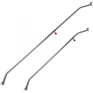 wiltec 2x Arceaux plats 108-150 cm pour remorques, r&eacute;glables, en aluminium, pour b&acirc;ches de remorque, tendeurs de b&acirc;che plates