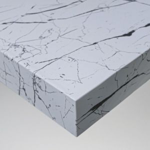 Dimexact - Rouleau adhésif effet marbre blanc à rayures noires - 122 cm x 2.5 m - En Rouleau
