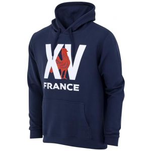 Sweat à capuche - FFR - XV de France - 60% coton - 40% polyester - Officiel FFR