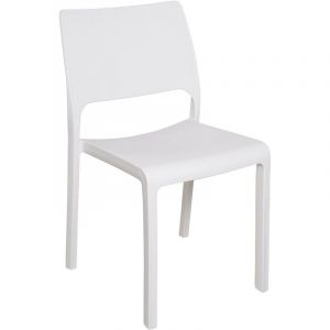 Alter Chaise monobloc empilable, Made in Italy, couleur blanche, Dimensions 52,50 x 82 x 46,50 cm