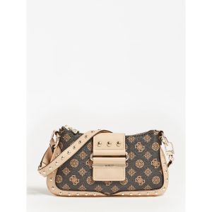 Guess SAC D&rsquo;EPAULE GRETA LOGO 4G PIVOINE Beige