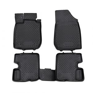 Omac Tapis de sol pour Dacia Sandero 2008-2012 sur mesure en caoutchouc Noir