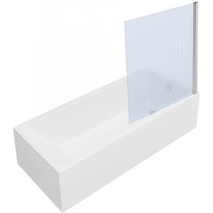 vitra Baignoire rectangulaire Neon 170x75cm + Pare bain droit AURYS Raywall chrom&eacute; profil&eacute; droite