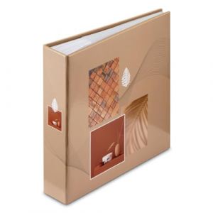 Hama Album Photo pochette et zone M&eacute;mo "Singo II" (200 photos 10x15cm,100 pages, Format 22.5x22cm, Pochette carte m&eacute;moire, motifs Zen) Terracotta