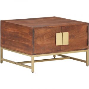 Image de VidaXL Table basse Marron miel 67x67x45 cm Bois solide d'acacia