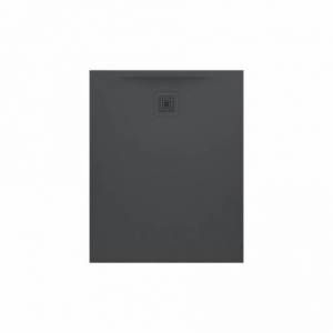 Laufenn Receveur de douche en gel coat Marbond, extra-plat, &eacute;vacuation sur le c&ocirc;t&eacute; court 100x80, Anthracite (H2109510780001)