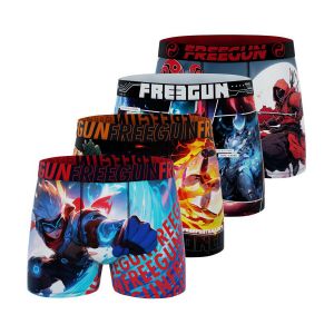 Freegun Boxer Enfant Heroes, Caleçon Garçon Respirant, Stretch et Doux (Lot de 3), Taille 8/10 Ans