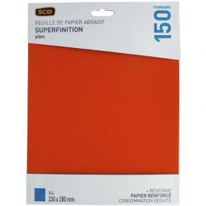 SCID Papier de verre Silex - Grain 150 - Vendu par 4
