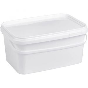 Nipter, Seau plastique alimentaire, empilable, rectangulaire avec Couvercle 3l, Blanc, vendu en lot de 3