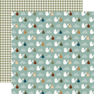 Special Delivery Baby Boy Papier imprimé Welcome Storks