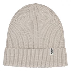 Jack & Jones Bonnet à revers Premium Brink Beanie en coton écru