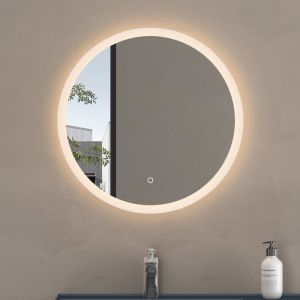 Sogood - Miroir de Salle de Bains Rond Lumineux avec Éclairage led Glace Éclairé avec Interrupteur Tactile ? 60 cm - Transparent