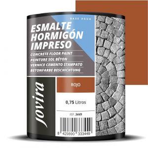 JOVIRA PINTURAS Peinture Sol En B&eacute;ton R&eacute;sine de r&eacute;novation pour sols en b&eacute;ton (750 Millilitres, Rouge)
